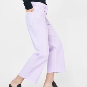 Zara authentic denim by trf lilac hi-rise jeans